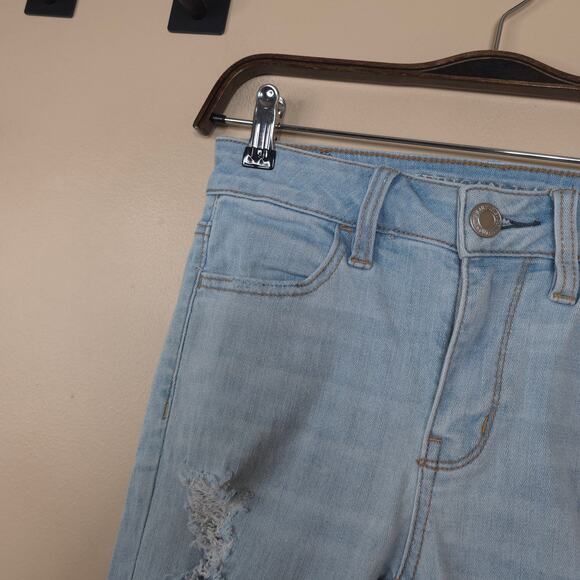 American Eagle Two Tone Distressed Hi-rise Jeggings Size 0S - Picture 4 of 11